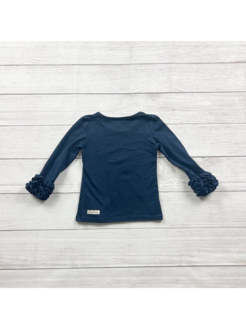 Sew Sassy Ruffle Cuff Top Toddler Girls Long Sleeve Shirt Layering Basic 2T - Picture 3 of 3